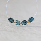 Moss Teal Kyanite Oval Beads Faceted 4 PCs Natural Gemstone for DIY Jewelry Making
