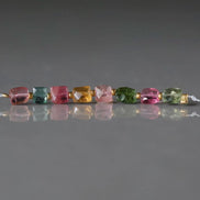 Multi Color Tourmaline Square Beads Faceted 8 PCs Gemstone Beads DIY Jewelry Making Gift October Birthstone