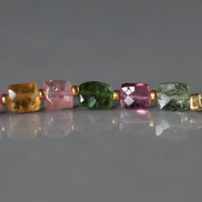 Multi Color Tourmaline Square Beads Faceted 8 PCs Gemstone Beads DIY Jewelry Making Gift October Birthstone