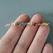Multi Color Tourmaline Oval Beads Smooth 8 PCs Gemstone Beads DIY Jewelry Making Gift October Birthstone