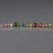 Multi Color Tourmaline Oval Beads Smooth 8 PCs Gemstone Beads DIY Jewelry Making Gift October Birthstone