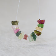 Multi Color Tourmaline Slice Beads Raw Briolette Drops 6-10mm 12 PCs Genuine Watermelon Tourmaline Gemstone DIY Jewelry Making