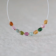 Multi Color Tourmaline Square Beads Faceted 10 PCs Gemstone Beads DIY Jewelry Making Gift October Birthstone