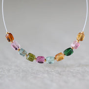 Multi Color Tourmaline Square Beads Faceted 10 PCs Gemstone Beads DIY Jewelry Making Gift October Birthstone