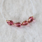Mystic Pink Topaz Faceted Teardrop Beads Oval 5x7mm 4 Pcs Natural Gemstone for DIY Jewelry Making