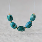 Chrysocolla Oval Nugget Beads – Faceted Oval Natural Gemstone -5 Pcs
