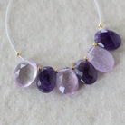 12mm Amethyst Oval Briolette Beads – Faceted Oval Natural Gemstone