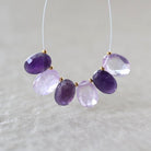 12mm Amethyst Oval Briolette Beads – Faceted Oval Natural Gemstone