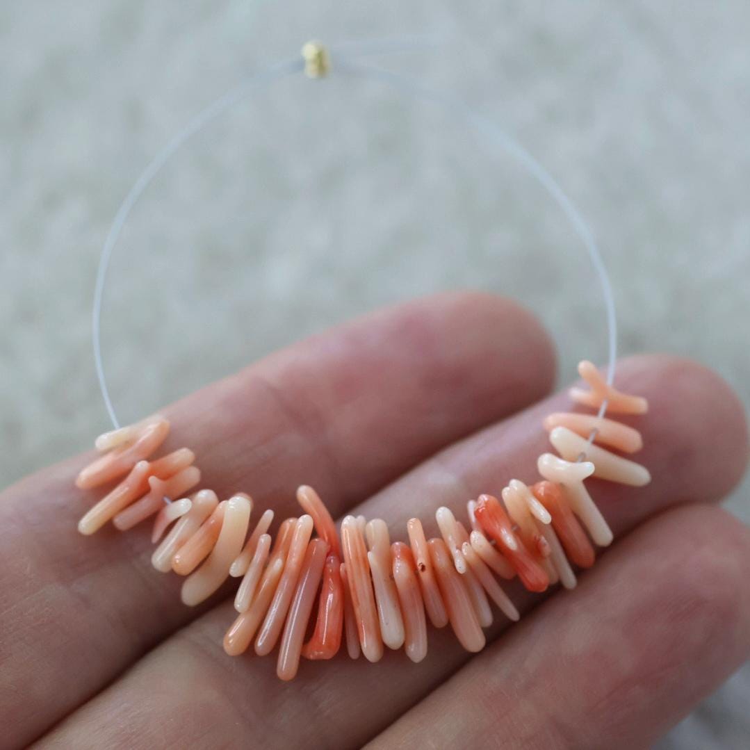 Natural Angel Skin Italian Coral Stick Beads Fancy Tubes Genuine Raw Pink Coral Gemstone for DIY Jewelry Making