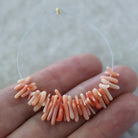 Natural Angel Skin Italian Coral Stick Beads Fancy Tubes Genuine Raw Pink Coral Gemstone for DIY Jewelry Making