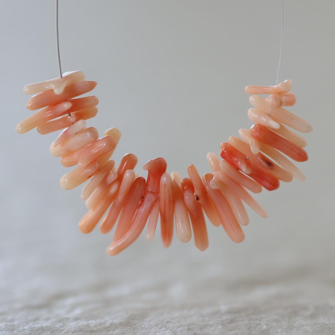 Natural Angel Skin Italian Coral Stick Beads Fancy Tubes Genuine Raw Pink Coral Gemstone for DIY Jewelry Making