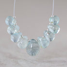 Natural Aquamarine Briolette Beads Smooth Teardrops 7-10mm Gemstone Drops for DIY Jewelry making