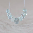Natural Aquamarine Briolette Beads Smooth Teardrops 7-10mm Gemstone Drops for DIY Jewelry making