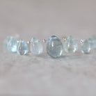 Natural Aquamarine Briolette Beads Smooth Teardrops 7-10mm Gemstone Drops for DIY Jewelry making