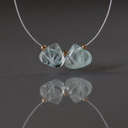 Natural Aquamarine Carved Briolette Beads Drops 7mm Teardrops 2Pcs Gemstone Beads March Birthstone DIY Jewelry Making Earrings Supplies