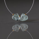 Natural Aquamarine Carved Briolette Beads Drops 7mm Teardrops 2Pcs Gemstone Beads March Birthstone DIY Jewelry Making Earrings Supplies