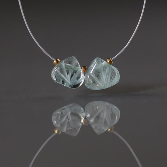 Natural Aquamarine Carved Briolette Beads Drops 7mm Teardrops 2Pcs Gemstone Beads March Birthstone DIY Jewelry Making Earrings Supplies