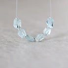 Natural Aquamarine Faceted Nugget Beads 6-9mm Stone Chunk Gemstone Bead Jewelry Making Craft Gift Beads March Birthstone