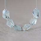 Natural Aquamarine Faceted Nugget Beads 6-9mm Stone Chunk Gemstone Bead Jewelry Making Craft Gift Beads March Birthstone