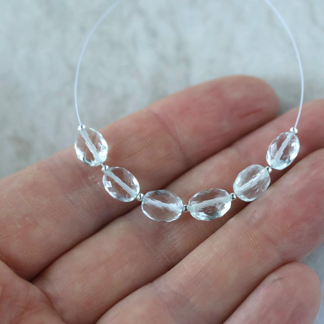 Natural Aquamarine Oval Faceted Beads 5mm Nuggets Stone Chunk Gemstone Bead Jewelry Making Craft Gift Beads March Birthstone