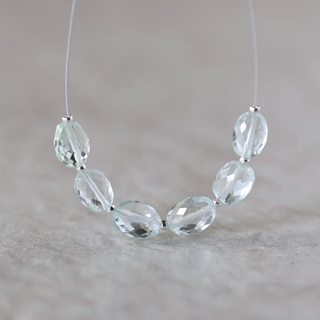 Natural Aquamarine Oval Faceted Beads 5mm Nuggets Stone Chunk Gemstone Bead Jewelry Making Craft Gift Beads March Birthstone