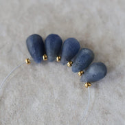 Natural Blue Sapphire Matte Briolette Beads Teardrops Drops 5x9mm 5 PCs Raw Sapphire Gemstone for DIY Jewelry Making