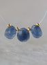 Natural Blue Sapphire Oval Beads Faceted Flat Briolettes 3 PCs 7-8mm Drops Genuine Gemstone DIY Jewelry Making