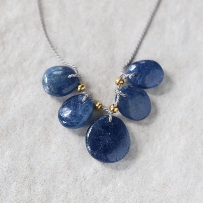 Natural Blue Sapphire Oval Beads Smooth Flat Top Drilled Briolettes 5 PCs 6-10mm Drops Genuine Gemstone DIY Jewelry Making