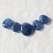 Natural Blue Sapphire Oval Beads Smooth Flat Top Drilled Briolettes 5 PCs 6-10mm Drops Genuine Gemstone DIY Jewelry Making