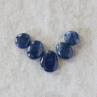 Natural Blue Sapphire Oval Beads Smooth Flat Top Drilled Briolettes 5 PCs 6-10mm Drops Genuine Gemstone DIY Jewelry Making