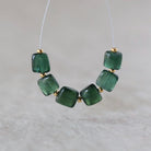 Natural Chrome Green Apatite Square Beads Smooth 6 PCs Gemstone for DIY Jewelry Making Supplies
