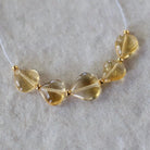 Natural Citrine Heart Beads Smooth 6-9mm 5 Pcs Yellow Gemstone Beads for DIY Jewelry Making