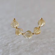 Natural Citrine Heart Beads Smooth 6-9mm 5 Pcs Yellow Gemstone Beads for DIY Jewelry Making
