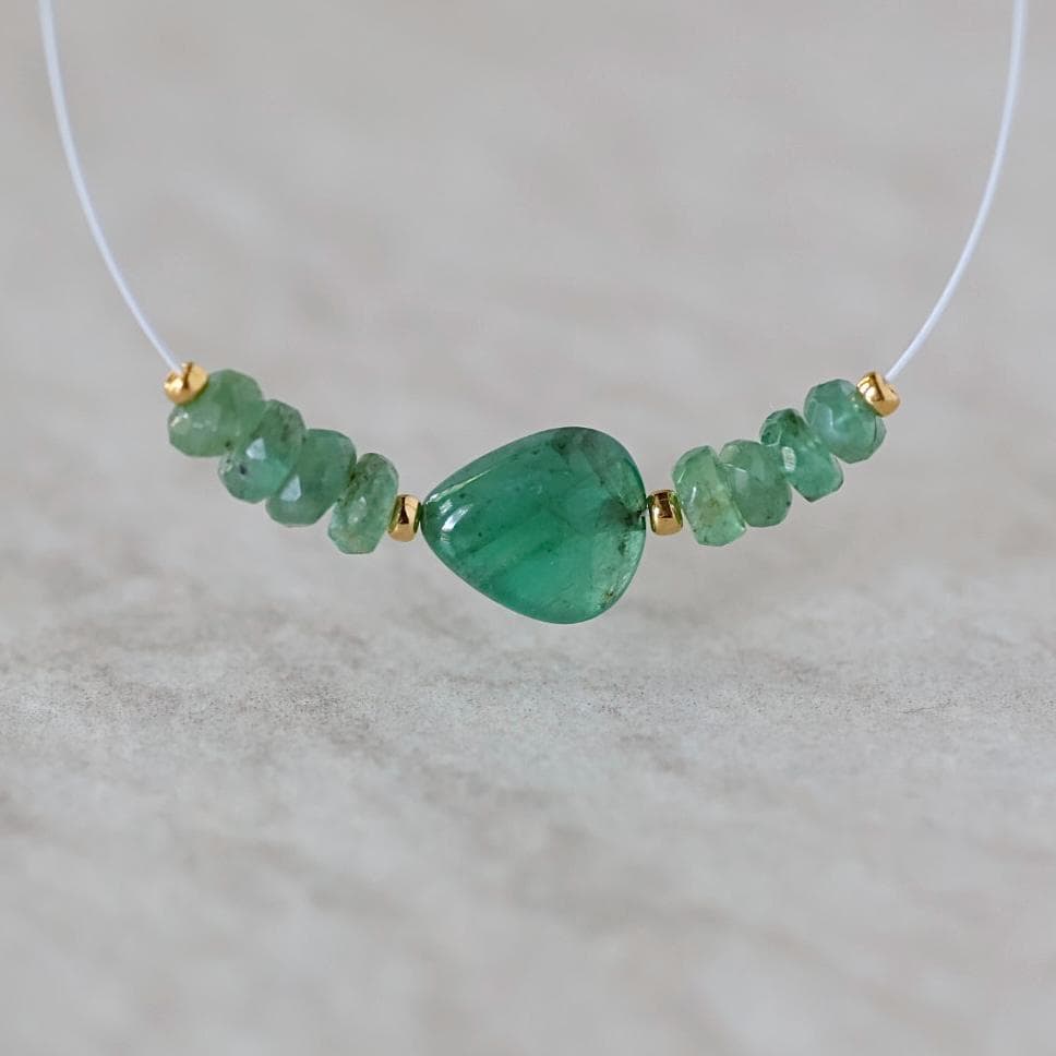 Natural Emerald Beads Smooth Nugget Stone Chunk Gemstone Faceted Rondelle Bead for DIY Jewelry Making