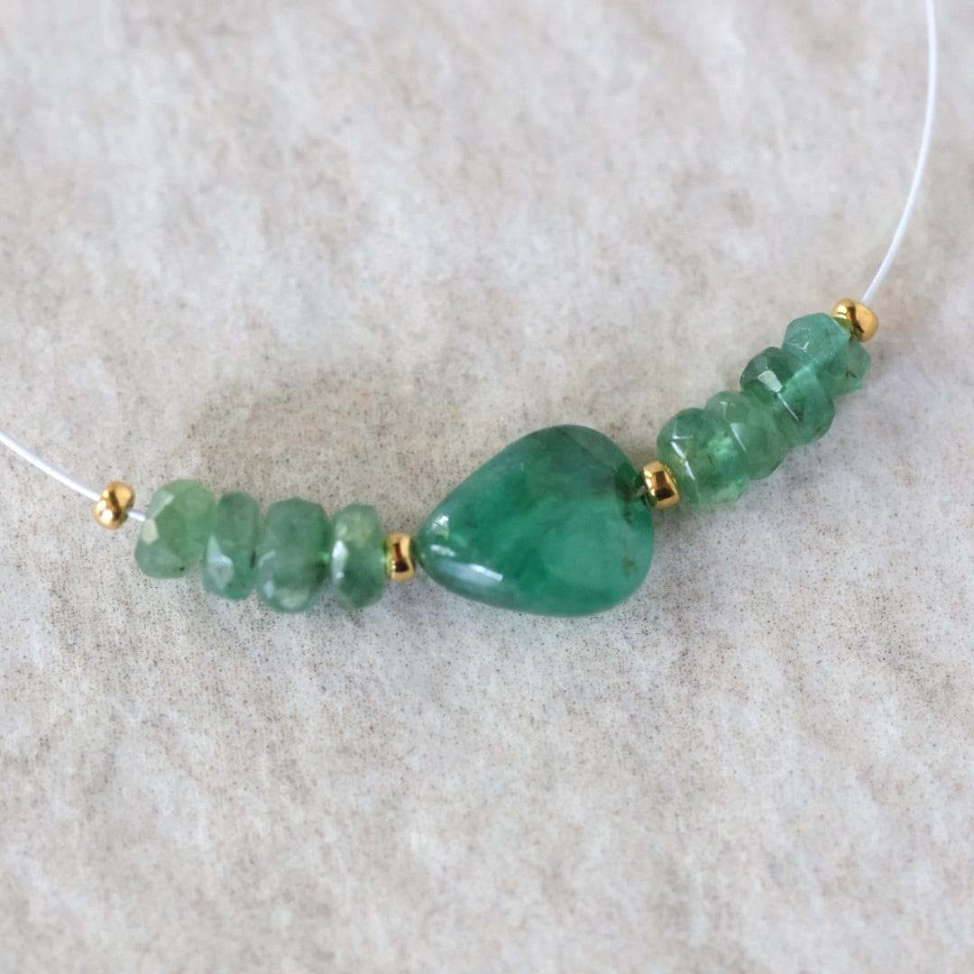 Natural Emerald Beads Smooth Nugget Stone Chunk Gemstone Faceted Rondelle Bead for DIY Jewelry Making