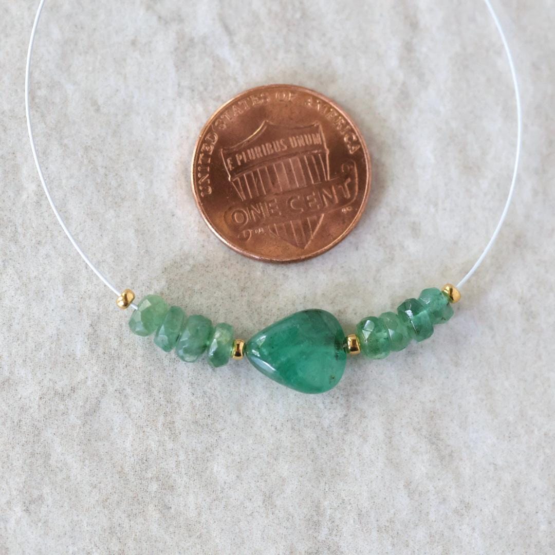 Natural Emerald Beads Smooth Nugget Stone Chunk Gemstone Faceted Rondelle Bead for DIY Jewelry Making