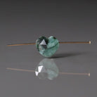 10mm Emerald Heart Beads - Faceted Natural Gemstone 1 Pc