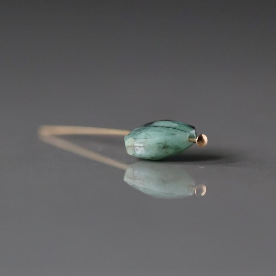 10mm Emerald Heart Beads - Faceted Natural Gemstone 1 Pc