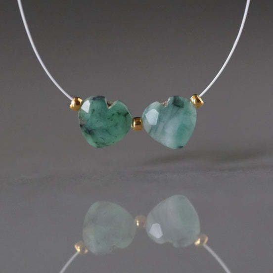 Natural Emerald Heart Bead Faceted 8mm Briolette Stone Gemstone Bead for DIY Jewelry Making Gift Beads May Birthstone