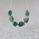 Natural Emerald Nugget Beads 6-9mm Raw Emerald Stones Chunks Gemstone Bead for DIY Jewelry Making