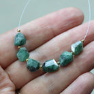 Natural Emerald Nugget Beads 6-9mm Raw Emerald Stones Chunks Gemstone Bead for DIY Jewelry Making