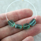 Natural Green Fluorite Nugget Bead Faceted Chunks 4 Pcs Gemstone Beads DIY Jewelry Making