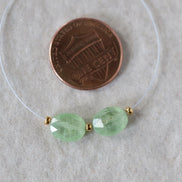 Natural Green Kyanite Oval Beads Faceted 2 PCs 7x9mm Genuine Gemstone for DIY Jewelry Making Earrings Supplies