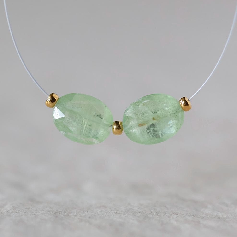 Natural Green Kyanite Oval Beads Faceted 2 PCs 7x9mm Genuine Gemstone for DIY Jewelry Making Earrings Supplies