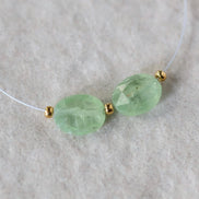 Natural Green Kyanite Oval Beads Faceted 2 PCs 7x9mm Genuine Gemstone for DIY Jewelry Making Earrings Supplies