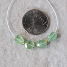 Natural Green Kyanite Oval Beads Faceted 4 PCs 7x9mm Genuine Gemstone for DIY Jewelry Making Earrings Supplies