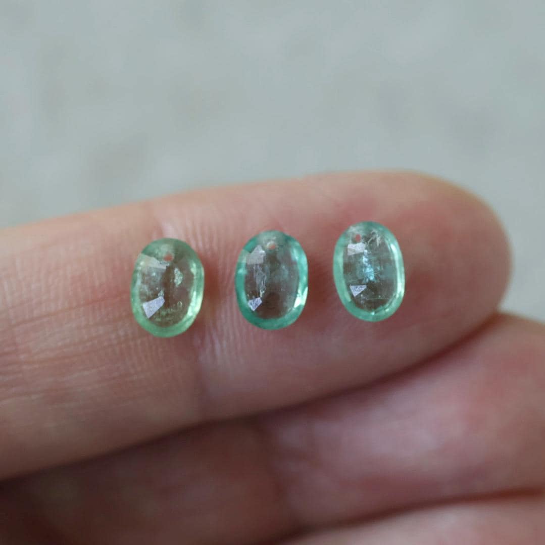 Natural Green Kyanite Oval Beads Faceted Briolette Top Center Drilled Genuine Gemstone for DIY Jewelry Making Earrings Supplies