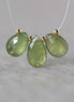 Natural Green Sapphire Briolette Beads-Pear Shape Teardrops 3 PCs