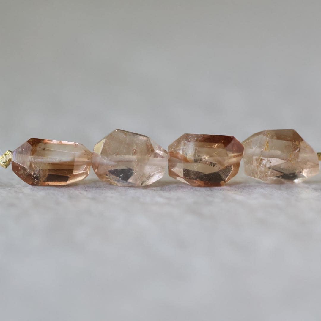 Natural Imperial Topaz Nugget Beads Chunks 4 Pcs Natural Gemstone Beads for Jewelry Making Earrings Pendants