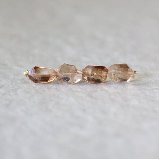 Natural Imperial Topaz Nugget Beads Chunks 4 Pcs Natural Gemstone Beads for Jewelry Making Earrings Pendants